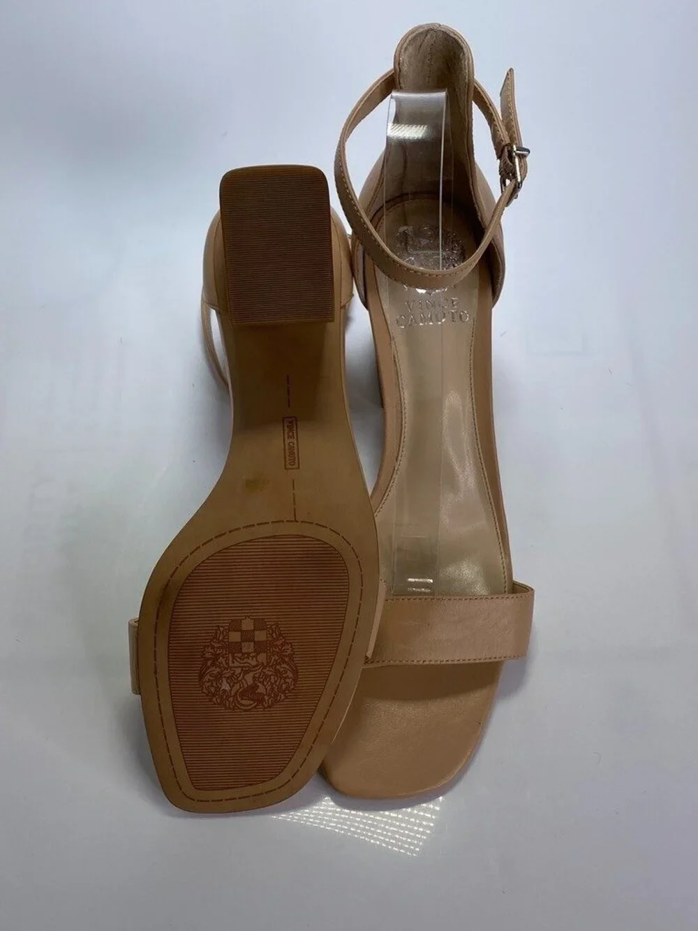 Vince Camuto Women's Margry Ankle Leather Strap Biscuit Block Heel Sandal Sz 11